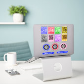 Aangepaste unieke QR-codes - promotionele Stickers (Laptop op bureau)