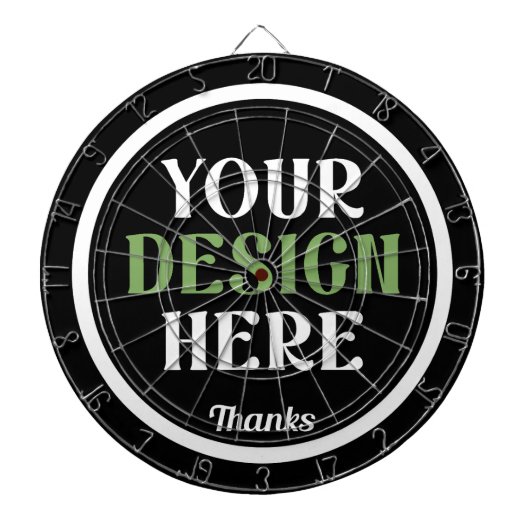 Aangepaste, unieke, slanke & minimalistische Hersh Dartbord (Voorkant)