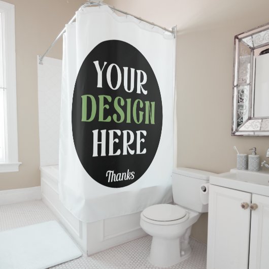 Aangepaste, unieke, slanke & minimalistische Hersh Douchegordijn (In situ)