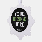 Aangepaste, unieke, slanke & minimalistische Hersh Ornament Kaart (Links)