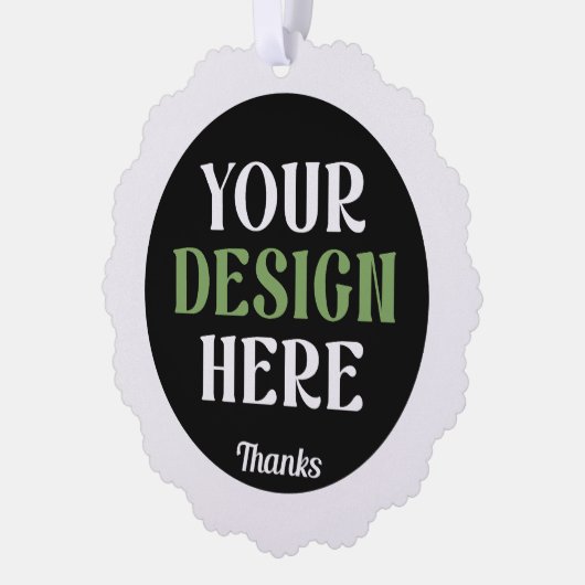 Aangepaste, unieke, slanke & minimalistische Hersh Ornament Kaart (Links)