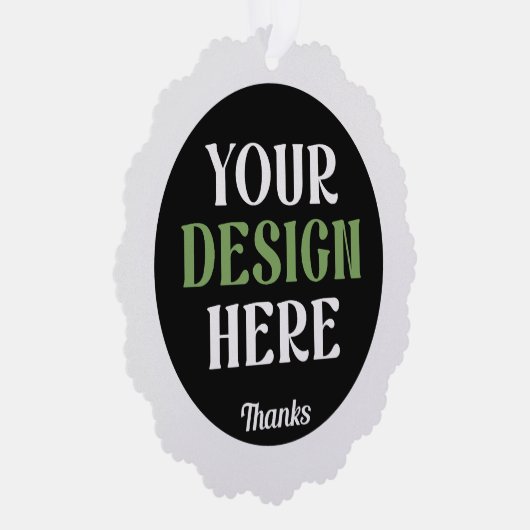 Aangepaste, unieke, slanke & minimalistische Hersh Ornament Kaart (Rechts)