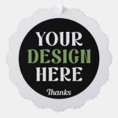 Aangepaste, unieke, slanke & minimalistische Hersh Ornament Kaart (Voorkant)