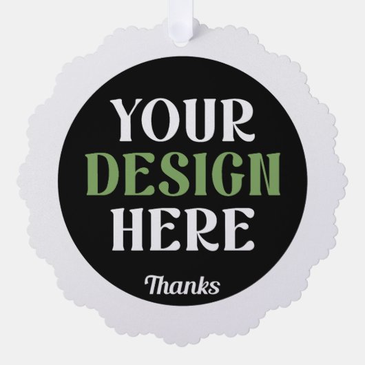 Aangepaste, unieke, slanke & minimalistische Hersh Ornament Kaart (Voorkant)