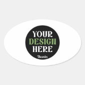 Aangepaste, unieke, slanke & minimalistische Hersh Ovale Sticker (Voorkant)