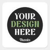 Aangepaste, unieke, slanke & minimalistische Hersh Vierkante Sticker (Voorkant)