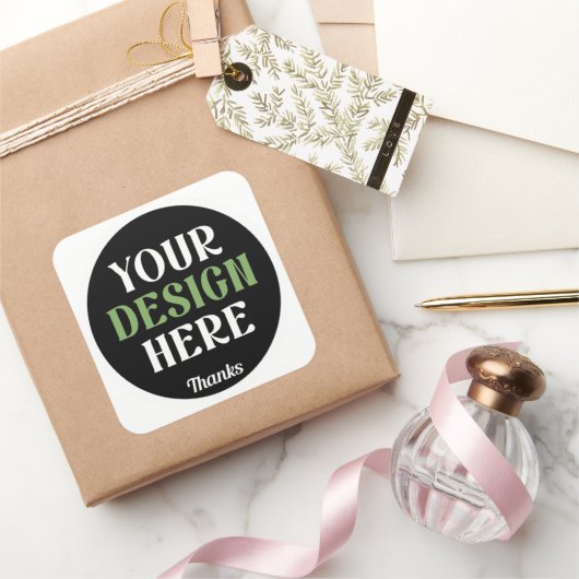 Aangepaste, unieke, slanke & minimalistische Hersh Vierkante Sticker (Geschenken)