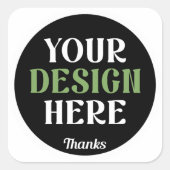 Aangepaste, unieke, slanke & minimalistische Hersh Vierkante Sticker (Voorkant)