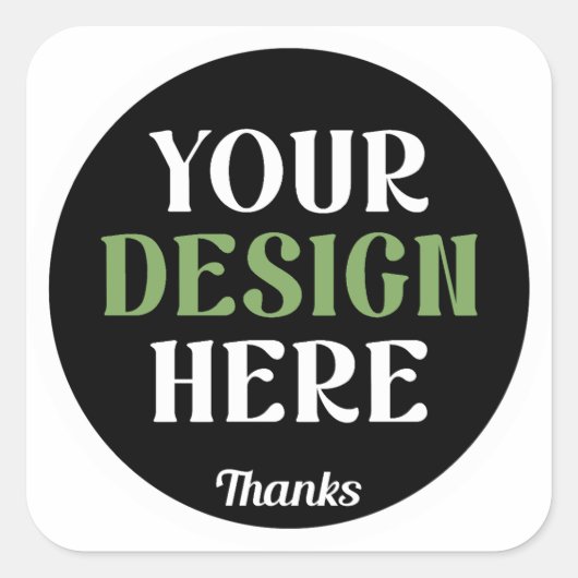 Aangepaste, unieke, slanke & minimalistische Hersh Vierkante Sticker (Voorkant)