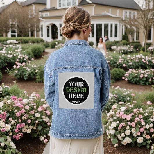 aangepaste, unieke, strakke & minimalistische hers denim jacket (Huwelijk Achterkant)