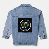 aangepaste, unieke, strakke & minimalistische hers denim jacket (Achterkant)