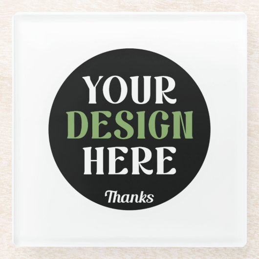 aangepaste, unieke, strakke & minimalistische hers glazen onderzetter (Voorkant)