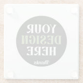 aangepaste, unieke, strakke & minimalistische hers glazen onderzetter (Achterkant)