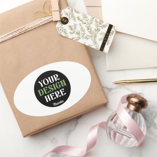 aangepaste, unieke, strakke & minimalistische hers ovale sticker (Geschenken)