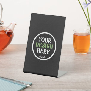 aangepaste, unieke, strakke & minimalistische hers reclamebord met voetstuk