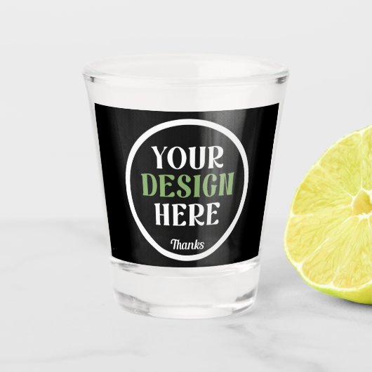 aangepaste, unieke, strakke & minimalistische hers shot glas (Voorkant)