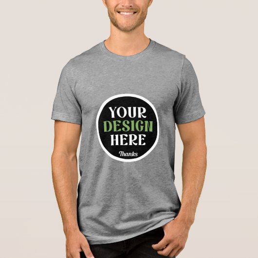 aangepaste, unieke, strakke & minimalistische hers Tri-Blend shirt (Voorkant)