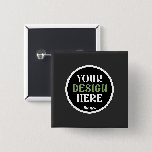 aangepaste, unieke, strakke & minimalistische hers vierkante button 5,1 cm (Voorkant /achterkant)