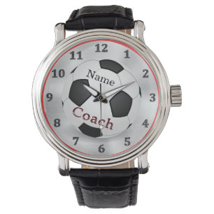 Aangepaste unieke Voetbal coach cadeaus met NAAM Horloge