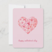 Aangepaste Unieke Waterverf Roos Hart Valentijnsda Feestdagenkaart (Voorkant)