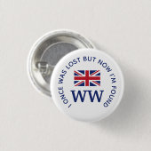 Aangepaste Union Jack MONOGRAM Ronde Button 3,2 Cm (Voorkant /achterkant)