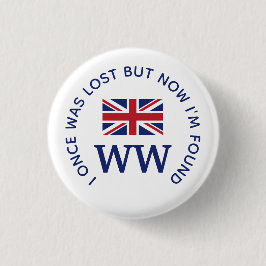 Aangepaste Union Jack MONOGRAM Ronde Button 3,2 Cm