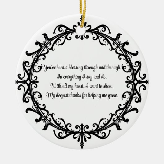 Aangepaste Unisex Flourish Mentor Bedankt Keramisch Ornament (Voorkant)