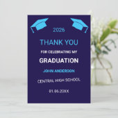 Aangepaste universitaire middelbare school diploma bedankkaart (Staand voorkant)