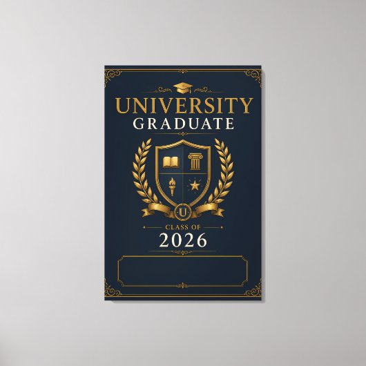 Aangepaste Universiteit Afgestudeerden Klas van 20 Canvas Afdruk (Voorkant)