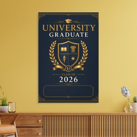 Aangepaste Universiteit Afgestudeerden Klas van 20 Canvas Afdruk (Insitu (Woonkamer))
