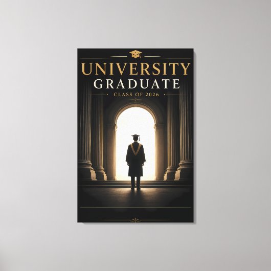 Aangepaste Universiteit Afgestudeerdenklas 2026 Canvas Afdruk (Voorkant)