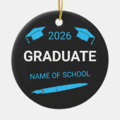 Aangepaste universiteit afstuderen 2026 keramisch ornament (Voorkant)