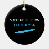 Aangepaste universiteit afstuderen 2026 keramisch ornament (Achterkant)