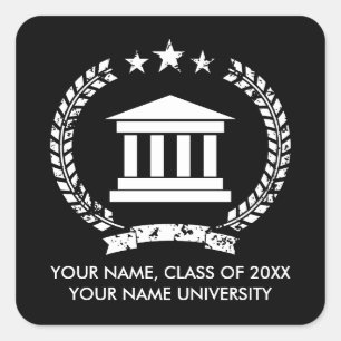 Aangepaste universiteits- of universiteitsstickers vierkante sticker