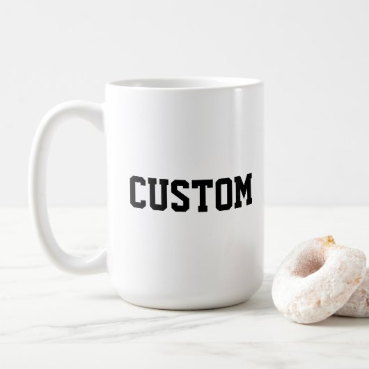 Aangepaste universiteitscollege brief haar afstude koffiemok (Met donut)
