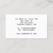 Aangepaste upload Afbeelding Zwart & Wit Tattoo Ar Visitekaartje (Achterkant)