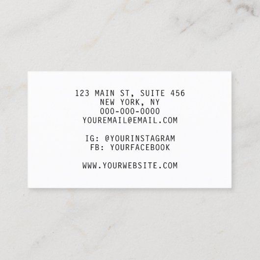 Aangepaste upload Afbeelding Zwart & Wit Tattoo Ar Visitekaartje (Achterkant)