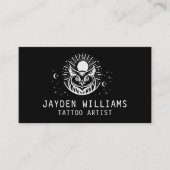 Aangepaste upload Afbeelding Zwart & Wit Tattoo Ar Visitekaartje (Voorkant)