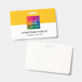 Aangepaste Upload Uw Bedrijf Logo of Medewerker Fo Badge (Voor- en achterkant)