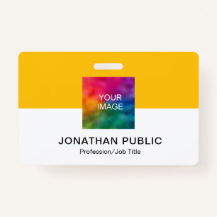 Aangepaste Upload Uw Bedrijf Logo of Medewerker Fo Badge