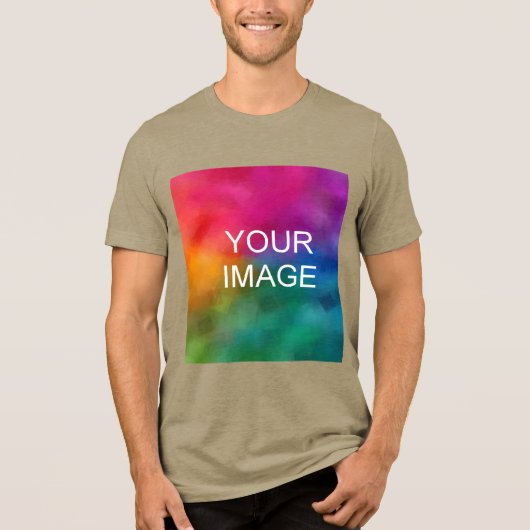 Aangepaste Upload uw eigen foto Mannen Olijfgroen Tri-Blend Shirt (Voorkant)