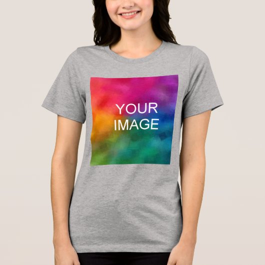 Aangepaste Upload uw eigen foto Vrouwen Athletic G Tri-Blend Shirt (Voorkant)