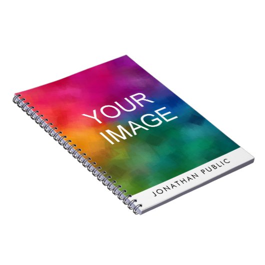 Aangepaste Upload Uw Foto Afbeelding Logo Ontwerp  Notitieboek (Rechterzijde)