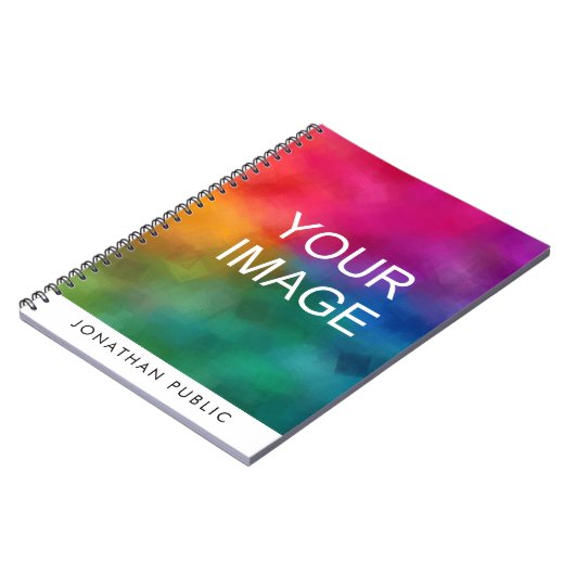 Aangepaste Upload Uw Foto Afbeelding Logo Ontwerp Notitieboek (Linkerzijde)