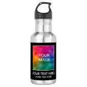 Aangepaste upload uw foto Afbeelding of Logo Sjabl Waterfles (Voorkant)