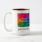Aangepaste Upload uw foto Business Logo Eigen teks Tweekleurige Koffiemok (Links)