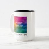 Aangepaste upload uw foto of Logo Modern Minimalis Tweekleurige Koffiemok (Voorkant links)