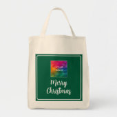 Aangepaste Upload uw foto of Logo Vrolijk Kerstfee Tote Bag (Voorkant)