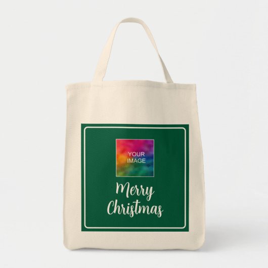 Aangepaste Upload uw foto of Logo Vrolijk Kerstfee Tote Bag (Voorkant)