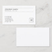 Aangepaste upload uw Logo Elegant Modern Minimalis Visitekaartje (Voorkant / Achterkant)